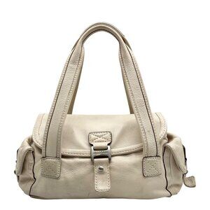 Michael Kors Ivory Pebbled Leather Vintage Shoulder Bag